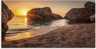 Artland Glasbild »Sonnenuntergang und Strand« Strand 1 Stk. tlg. in verschiedenen Grössen