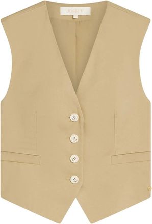 JOSH V Monet Gilet - Dames - Gillet - Bruin - XL - Katoen - Kostuums