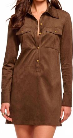 Ramy Brook Maria Long Sleeve Dress In Coffee