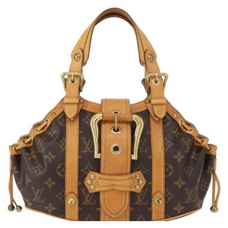 Louis Vuitton Theda Handbag Monogram Canvas Brown Canvas Handbag (Pre-Owned)