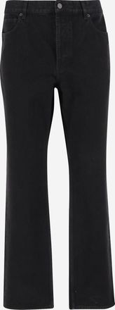 Saint Laurent Mens Cotton Pants Black Trousers