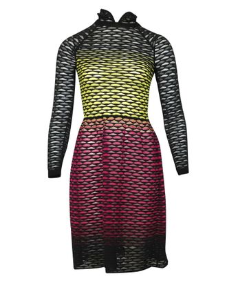 Missoni Perforated Knit Dress in Multicolor Polyester