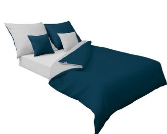 OEM Ropa De Cama Sat&eacute;n Doble Cara 220x200 +2x70x80 Verde Azulado/gris Matex
