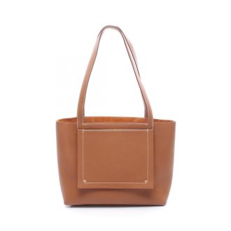 Herm&egrave;s Brown Taurillon Clemence Leather Handbag Tote Bag (Pre-Owned)