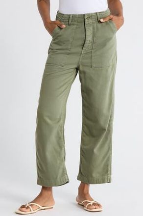 The Great. The Admiral Crop Cotton Pants in Classic Army at Nordstrom Rack, Size 26