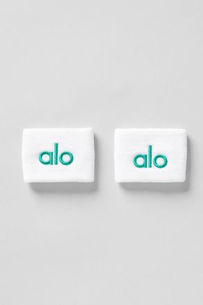 Alo | Glow Wristband (2-Pack) in White/Spruce Green