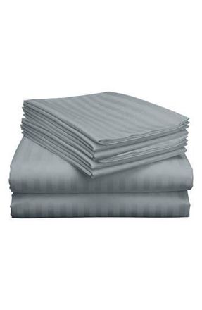 Luxury Home Dobby Stripe Sheet Set in Gray at Nordstrom Rack, Size Queen