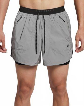Nike 2-In-1 Reflective Running Shorts In Grey