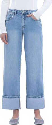 Flying Monkey Gabby Super High Rise Baggy Cuffed Straight Jeans In Enrapture