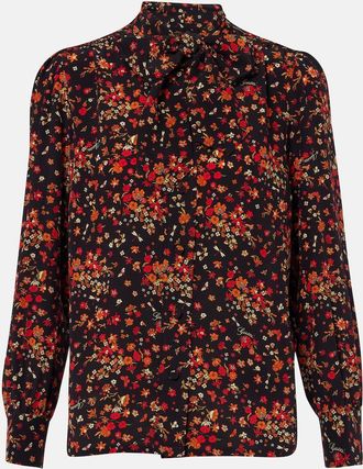 Gucci Bow-detail floral silk blouse