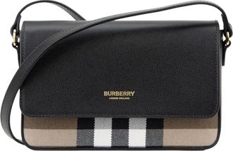 Burberry Crossbodytas met magnetische knoop - Dames - Schoudertassen - Zwart - ONE Size - Leer - Tassen