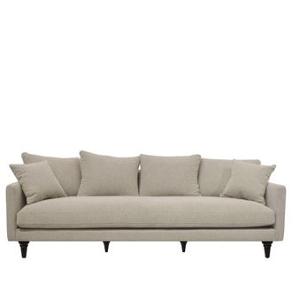 DRAWER Sof&aacute; de 4 plazas en tejido con patas torneadas - Natural