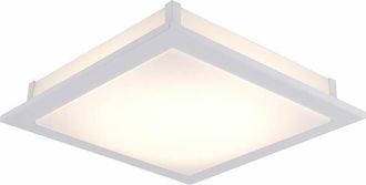 ETC Shop Plafoniera led quadrata sala da pranzo plafoniera soggiorno plafoniera bianca, in acciaio e vetro, 1x led 18W 1506Lm bianco caldo, LxH 38,5x6,5 cm