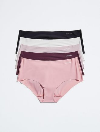 Calvin Klein Womens Invisibles 5-Pack Hipster - Multi - XS