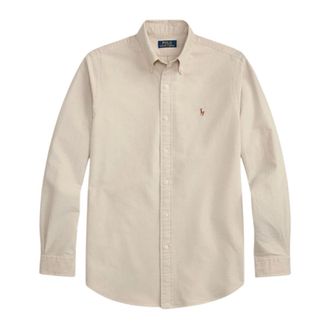 Ralph Lauren Iconic Oxford Custom Fit Shirt - Heren - Casual Overhemden - Beige - XL - Katoen - Overhemden