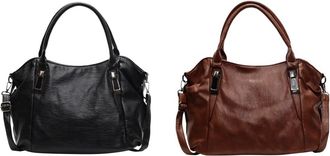 Generic Womens handbag made of PU leather, large shoulder bag, trendy top-handle bag for everyday work and travel