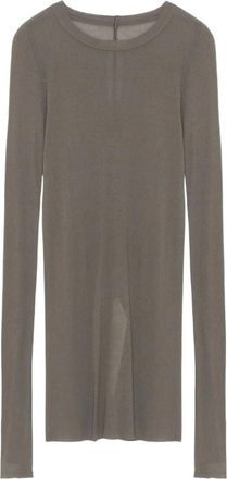 Rick Owens ribbed t-shirt - women - Viscose/Silk - 40 - Grey