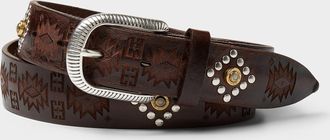 DA.D Mens Studded engraved belt