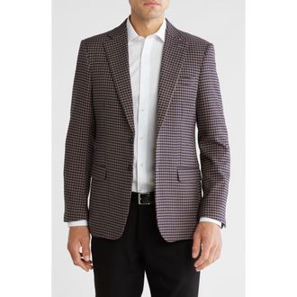 T.R. Premium Houndstooth Slim Fit Blazer in Brown at Nordstrom Rack, Size Xx-Large