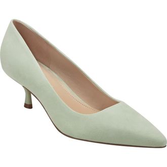 Marc Fisher Calynna Pointed Toe Kitten Heel Pump in Light Green at Nordstrom, Size 5.5