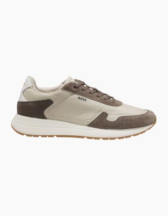 HUGO BOSS Mens BOSS Black Vinston Runn nysd Trainers 285 Open Beige - Tan - Size: 11