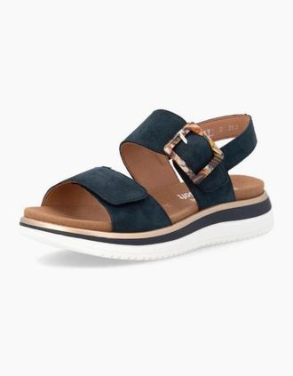 Remonte Womens Remonte Ladies sandals D1J62-14 in Navy - Brown - Size: 4