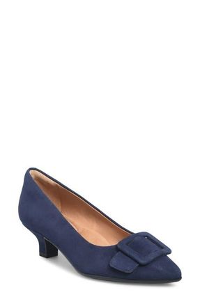 S&ouml;fft Sadie Pointed Toe Kitten Heel Pump in Sky Navy at Nordstrom, Size 8