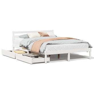 Berkfield Home Bed Frame without Mattress White 140x190 cm Solid Wood Pine