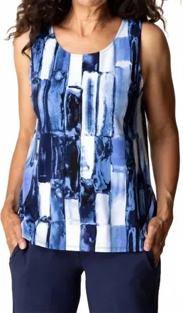 Habitat Core Travel Brush Stroke Easy Tank Top In Blue