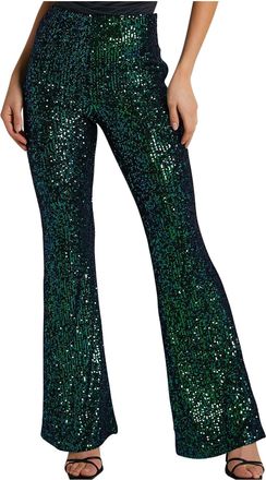 Generic Women Sequin Trousers Elastic High Waisted Wide Leg Pants Sparkle Glitter Evening Prom Party Trousers Shiny Palazzo Pant Loose Long Pant 70s Magic Gli