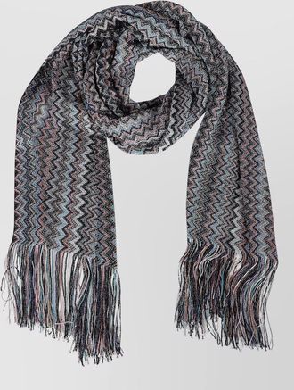 Missoni soft chevron scarf fringed ends