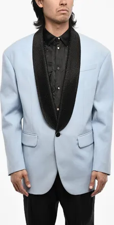 Dsquared2 Giacca Oversize A 1 Bottoni in Cottone con Rever in Strass Dsquared2