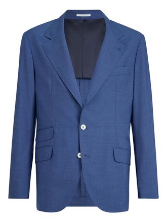 Brunello Cucinelli Blazer con revers a lancia - Blu