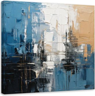Artgeist Quadro Su Tela, Citt&agrave; Astratta Blu - 40x40
