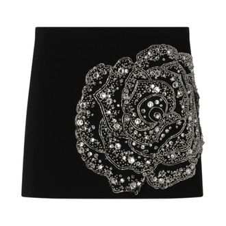 Pinko Short Skirts, female, Black, Size: 2XS Cavolfiore Mini Skirt