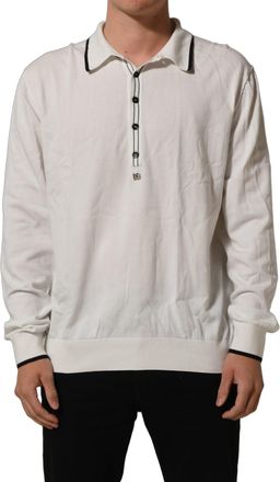 Dolce & Gabbana Silk-Cotton Blend Polo - White