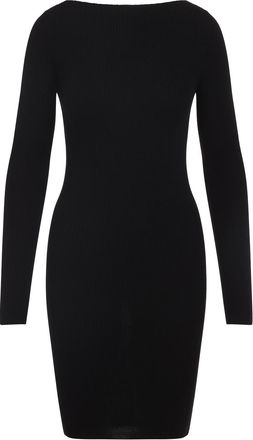 Rick Owens Womens Al Mini Dress - Black Wool - Size Medium