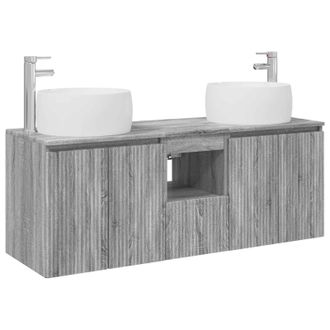 vidaXL Juego De Muebles De Ba&ntilde;o 3 Uds. Sonoma Gris 49,5 X 44,5 X 66 Cm Vidaxl