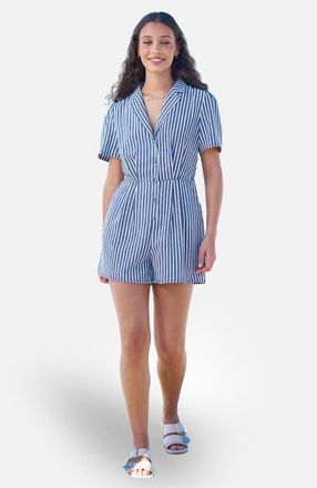 Yumi Stripe Retro Playsuit in Blue at Nordstrom, Size 12