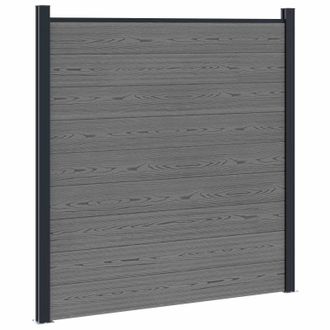 vidaXL Panel De Valla Wpc Y Aluminio Gris Vidaxl