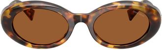 Miu Miu Havana B09S Acetate Oval Sunglasses