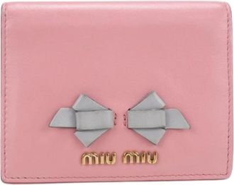 Miu Miu Pre-owned Wallet (bi-fold) - Dames - Vintage Accessoires - Roze - ONE Size - Leer - Vintage