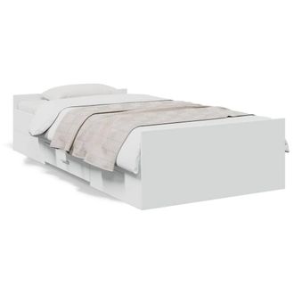 Berkfield Home Bed Frame with Drawers without Mattress White 75x190 cm Small Single