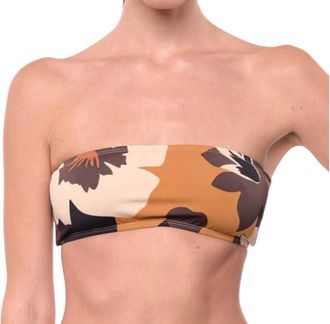 Sauipe Swimwear Giovanna Bandeau Bikini Top In Floral Print