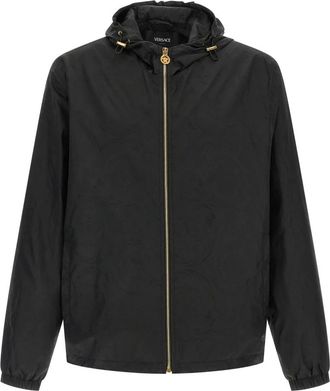 Versace Heren, Jassen, Zwart, Maat: 2XL Nylon