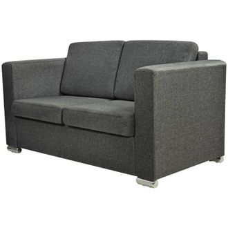 vidaXL Vidaxl - Sof&aacute; De 2 Plazas Tela Gris Oscura