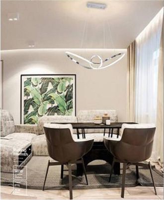 Trade Shop Trade Shop Traesio - Trade Shop - Lampadario Led Moderno Argento A Sospensione 38 Watt Luce 6500k 4000k 3000k A07