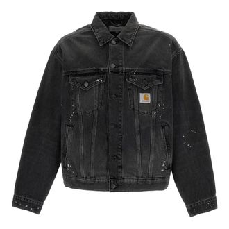 Carhartt Work in Progress Carhartt Wip, Denim Jackets, male, Black, Size: S Helston Jacket