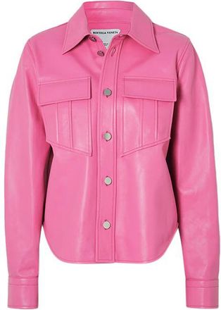 Bottega Veneta bubblegum pink leather shirt-jacket Size XS