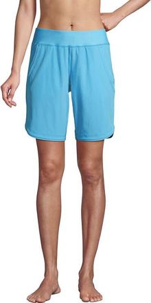 Lands End Plus Size Sunshade UPF 50 9 Board Shorts with Panty in Turquoise at Nordstrom, Size 18W